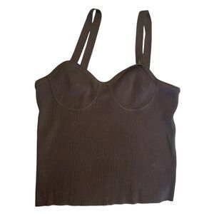 Maeve for Anthropologie Black Ribbed‎ Top